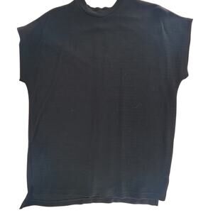 MNG Mango Women's Tunic Blouse Top Viscose Oversized Black Size Medium M